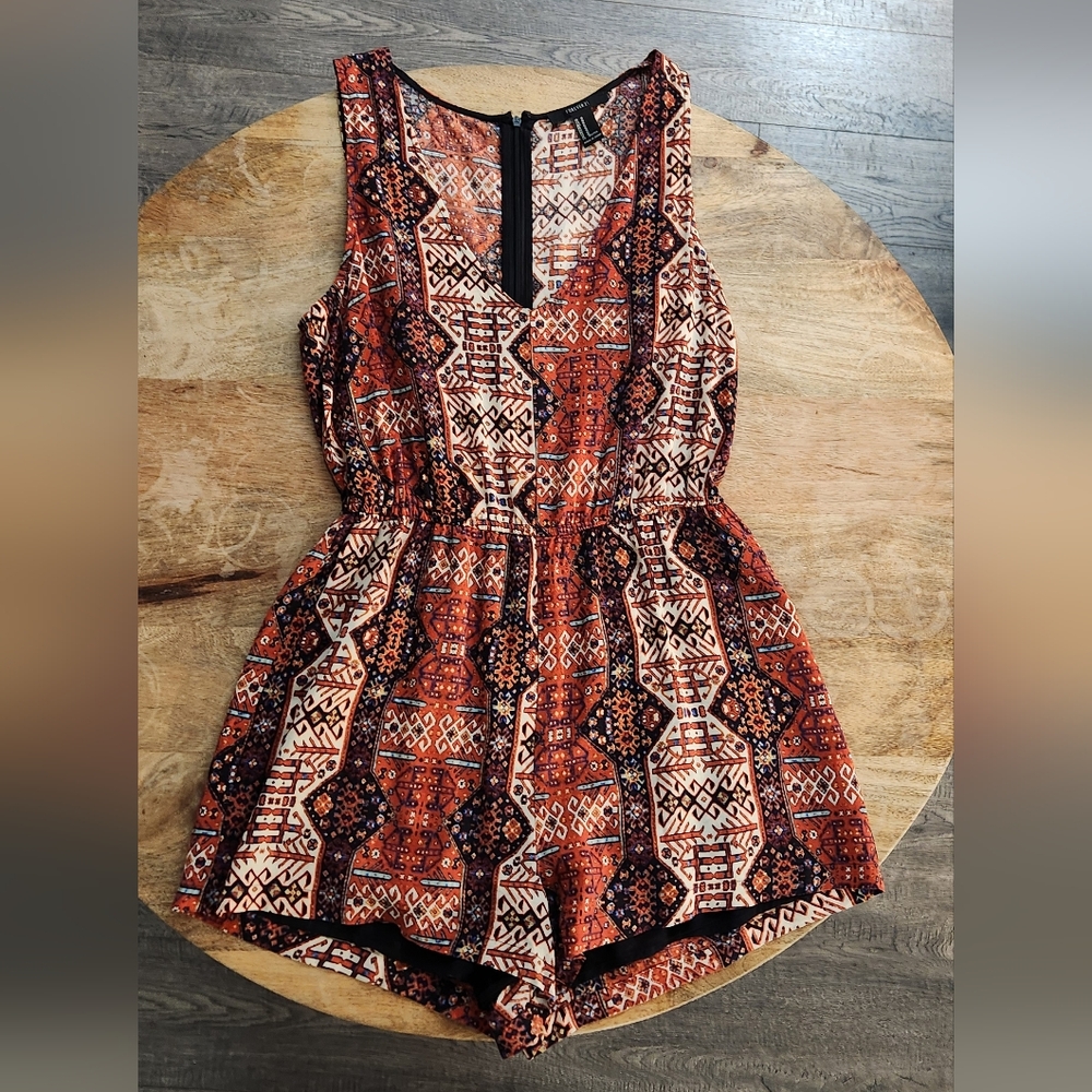 Aztec Print Sleeveless Romper